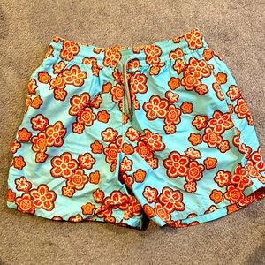 Men’s Blue and Orange Vilebrequin Swim Trunks - XL - 7” Inseam - Worn Once